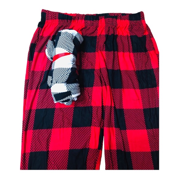 2pack Black & White, Red & Black Checkered soft cozy pajama pants size large new - Picture 4 of 16
